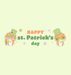 Groovy St Patricks Day Banner Cute Happy