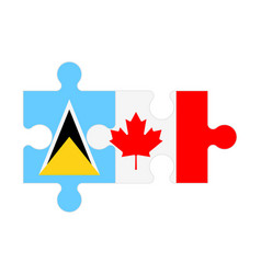 Puzzle Of Flags Of Saint Lucia And Canada