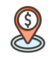 Bank Location Thick Line Filled Colors Icon