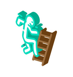 Fall Ladder Accident Isometric Icon