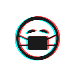 Smile Icon In Blue Red And Black Colors