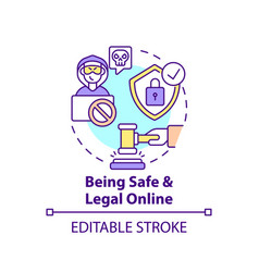 Being Safe And Legal Online Concept Icon