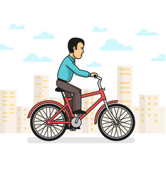 Man Riding Bike In City