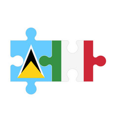 Puzzle Of Flags Of Saint Lucia And Italy