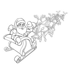 Santa Claus And Reindeer Christmas Sleigh Sled