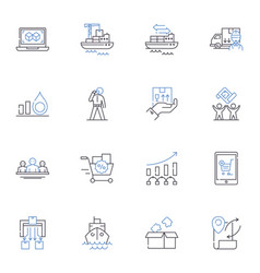 Time Management Line Icons Collection Scheduling