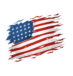 United States American Flag Is Torn And Looks