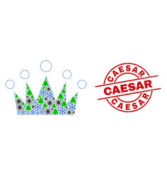 Caesar Distress Stamp Seal And Crown Composition