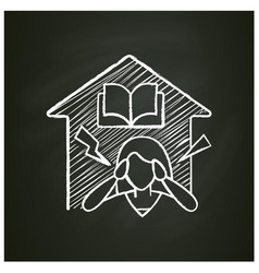 Homeschooling Stress Chalk Icon