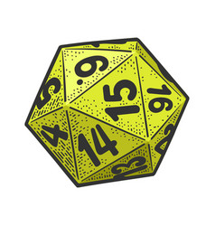 Many Sided Dice Line Art Color Sketch