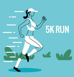 Woman Avatar Running And 5k Run Design