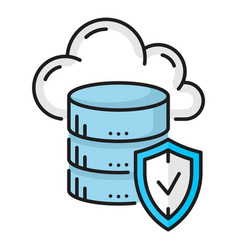 Color Database Network Server Cloud Storage Icon