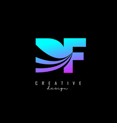 Creative Colorful Letters Df D F Logo