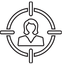 Customer Target User Line Icon Outline