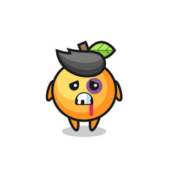 Injured Orange Fruit Character With A Bruised Face