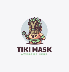 Logo Tiki Mask Mascot Cartoon Style