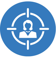 Customer Target User Icon Blue Color Design