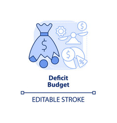 Deficit Budget Light Blue Concept Icon