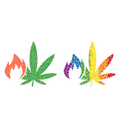 Dotted Hot Cannabis Mosaic Icon Spectrum