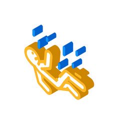 Man Falls Accident Isometric Icon