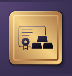 Purple Gold Bars With Certificate Icon Isolated On