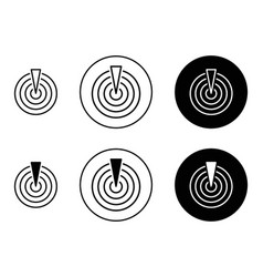 Radar Detection Icon Set On White Background