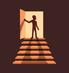 Silhouette Of Person Standing At The Door