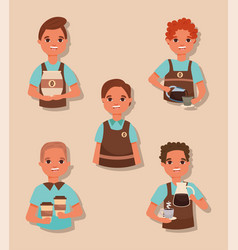 Barista Men Icon Set