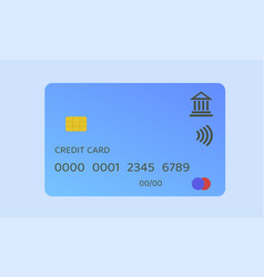 Blue Credit Plastic Card With Emv Chip