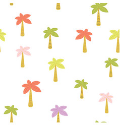 Cartoon Seamless Pattern With Colored Palm Trees