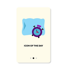 Clock Alarm On Comfortable Pillow Flat Icon