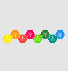 Eight Step Part Pieces Puzzle Hexagon Infographic