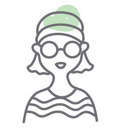 Hippie Woman With Green Hat On A White Background