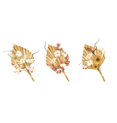 Watercolor Floral Frame Bouquets Of Autumn Leaves