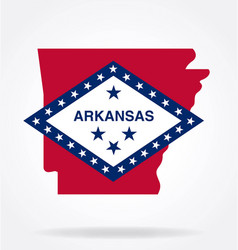 Arkansas State Shape With Flag Logo