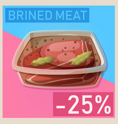 Brined Meat For Barbecue Cartoon