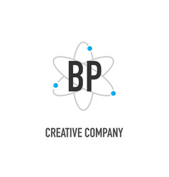 Initial Letter Bp Atom Neutron Design Logo