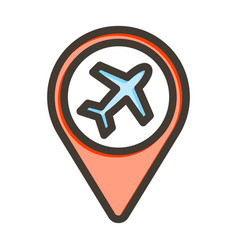 Airport Location Thick Line Filled Colors Icon