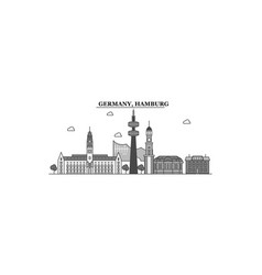 Germany Hamburg City Skyline Isolated