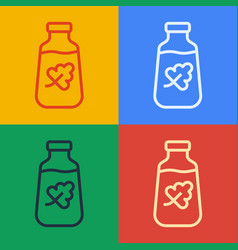 Pop Art Line Essential Oil Bottle Icon Isolated