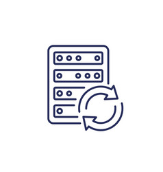 Server Backup Line Icon On White