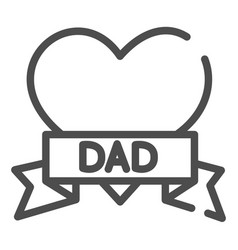 Tattoo With Dad Inscription Line Icon Heart