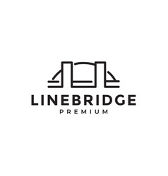 Line Bridge Lake Simple Logo Design Graphic