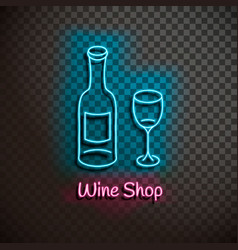 Wine Shop Neon Blue Sign Light Banner