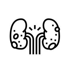 Glomerulonephritis Kidney Disease Line Icon