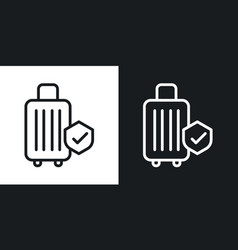 Protection Of Baggage Icon Set Insurance