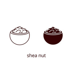 Shea Nut Icon Line Editable Stroke And Silhouette