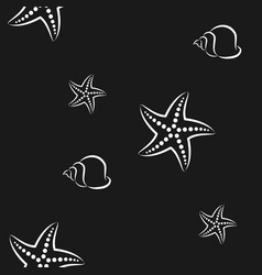 Beach seamless pattern sand and sea shells Vector Image