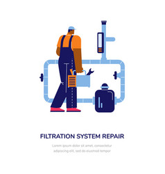 Swimming Pool Filtration System Repair Banner Flat