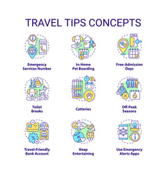 Travel Tips Concept Icons Set